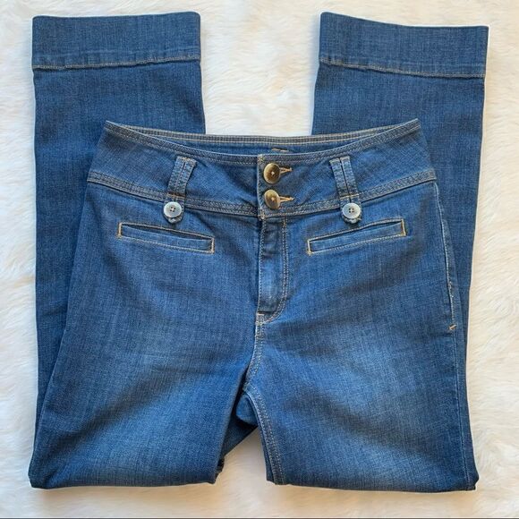 Pilcro And The Letterpress High Waist Wide Leg Cropped Trouser Jeans Sz 27 - Picture 7 of 8